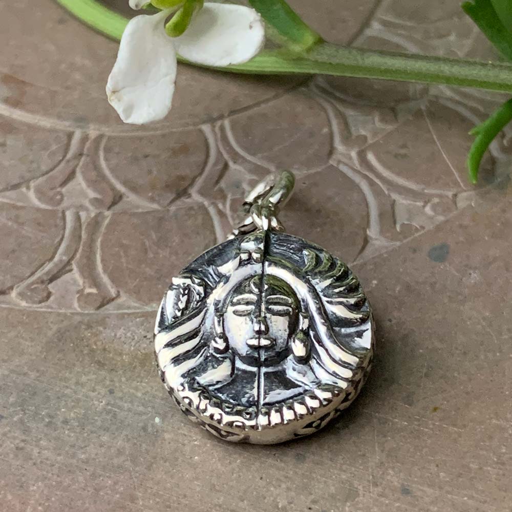Shiva Parvati Aashirwaad Silver Charm