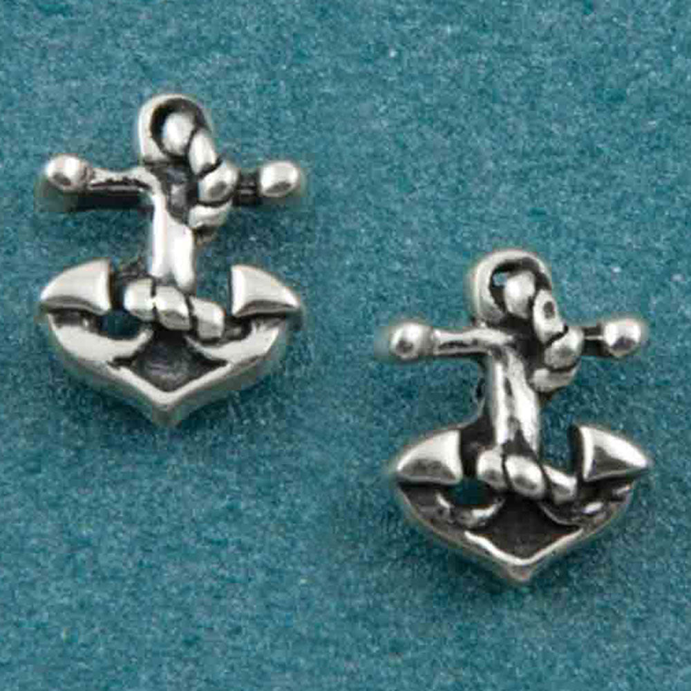 Anchors Away Ear Stud Silver Earrings