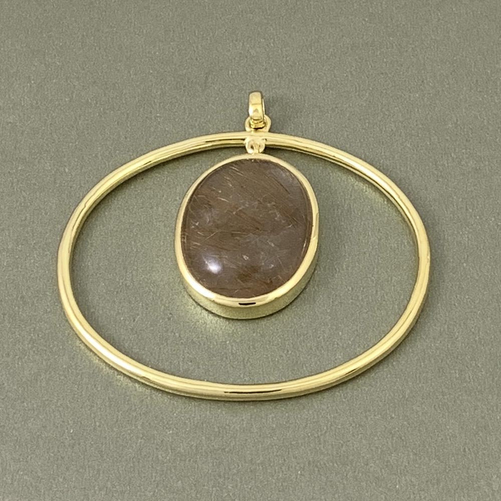 Micron Gold-Plated Silver Araiya Gemstone Rutile Quartz Pendant for Women 27