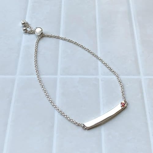 Sparkling Bar Adjustable Silver Bracelet
