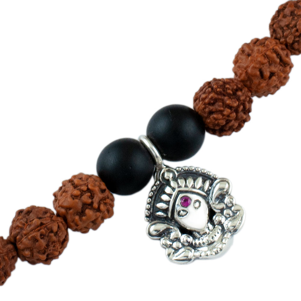 Durga Aashirwaad Silver Charm Rudraksh Rakhi Adjustable Bracelet