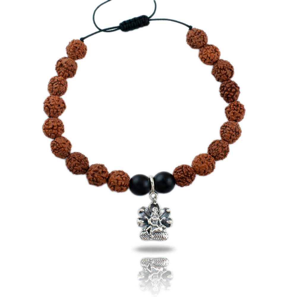 Vishnu Aashirwaad Silver Charm Rudraksh Rakhi Adjustable Bracelet