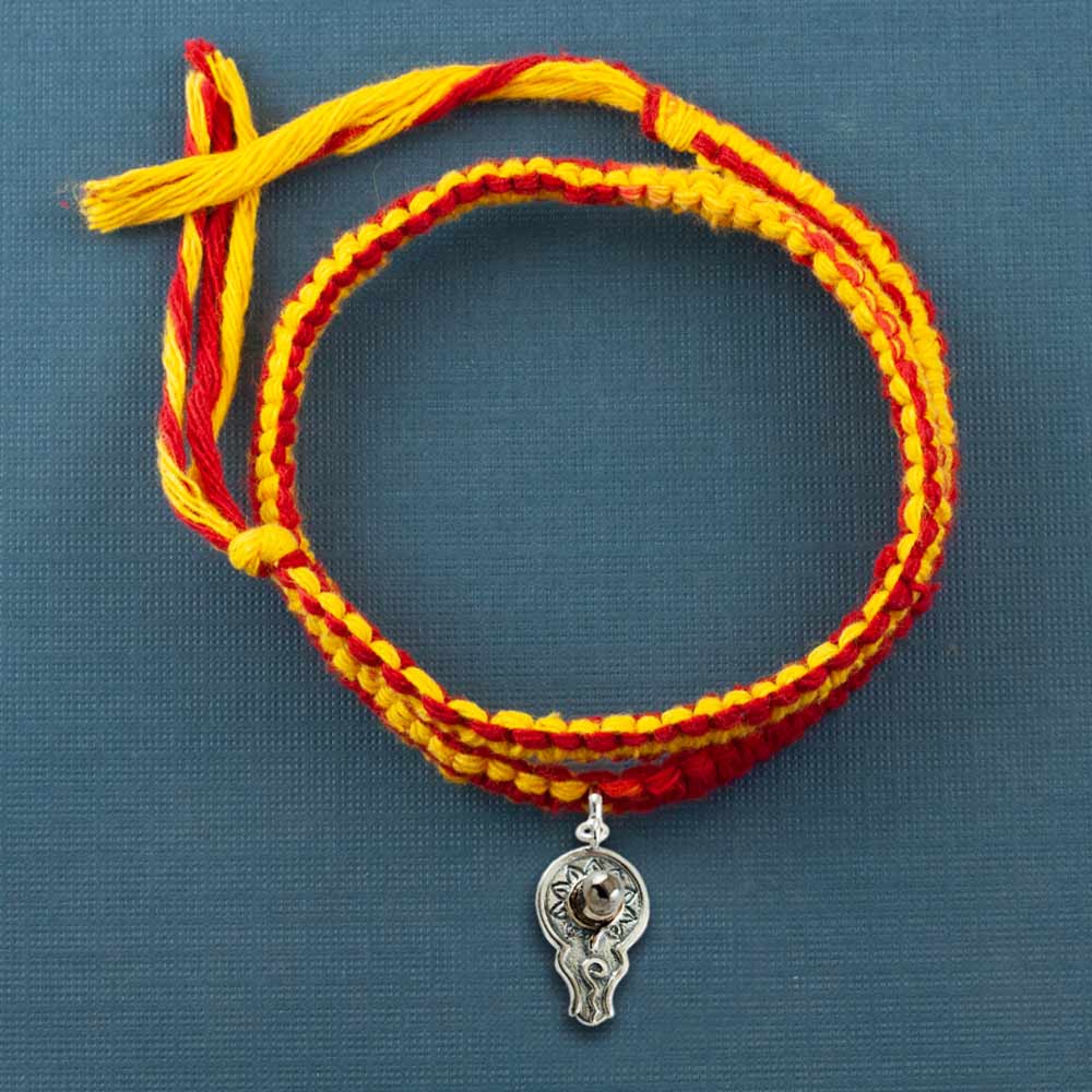 Bholenath Shivling Silver Charm Moli Rakhi Bracelet