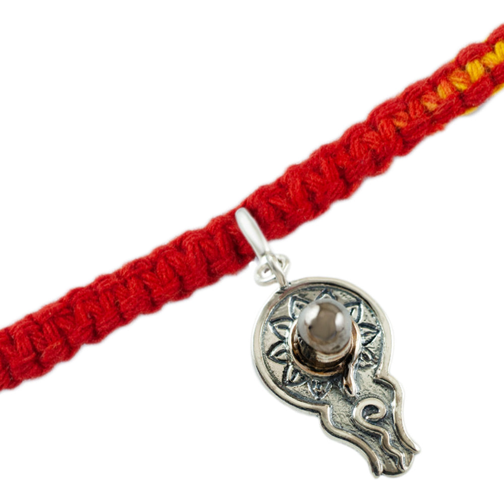 Bholenath Shivling Silver Charm Lumba Moli Rakhi Bracelet
