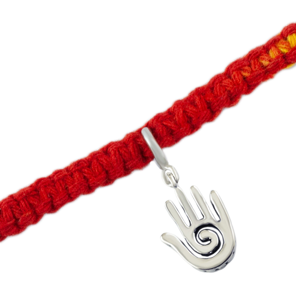 Healing Hand Silver Charm Lumba Moli Rakhi Bracelet