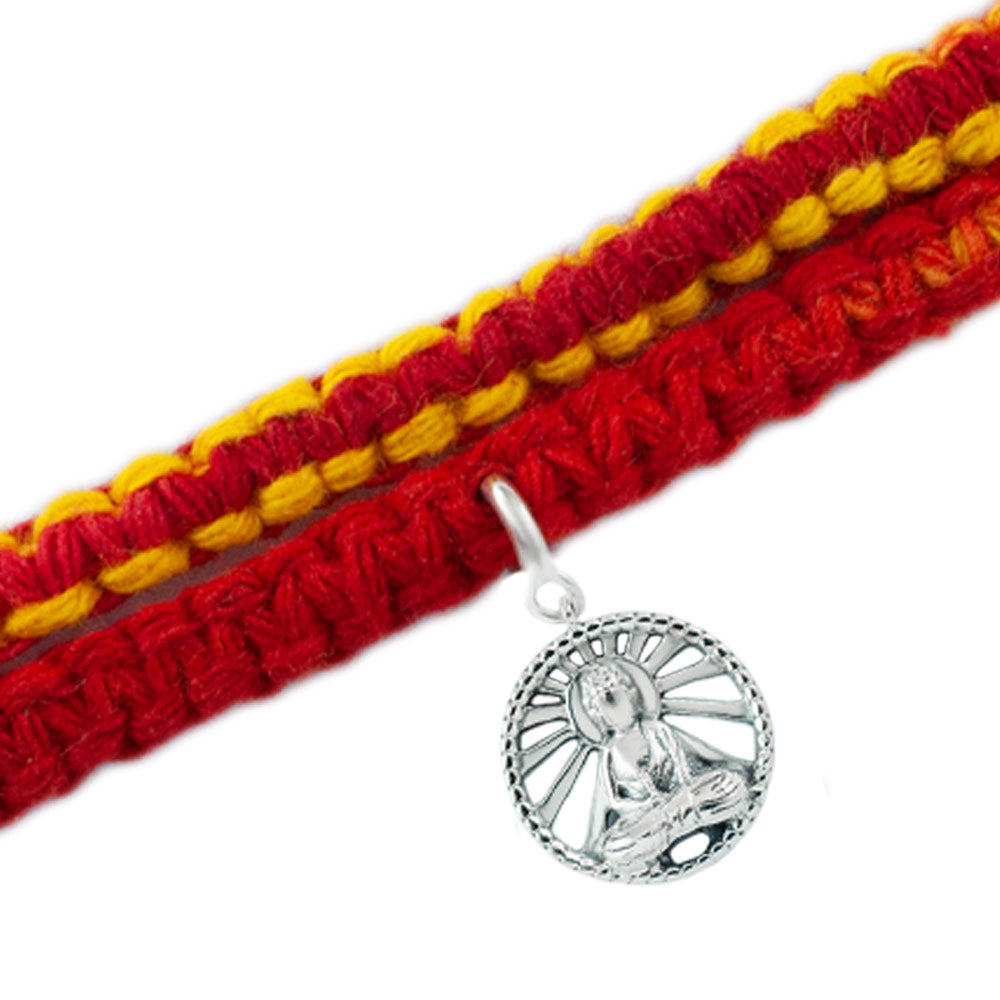 Rays of Buddha Silver Charm Moli Rakhi Bracelet