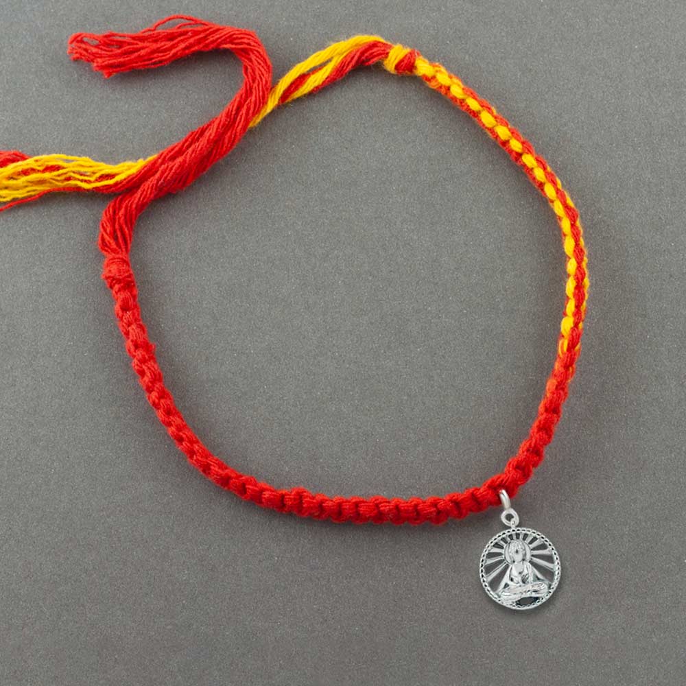 Rays of Buddha Silver Charm Moli Rakhi Bracelet