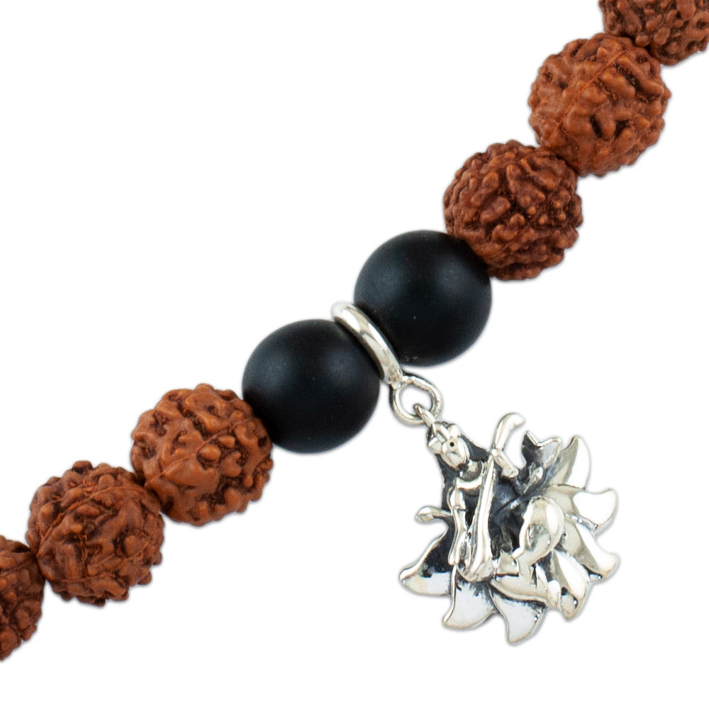 Saraswati Aashirwaad Silver Charm Rudraksh Rakhi Adjustable Bracelet