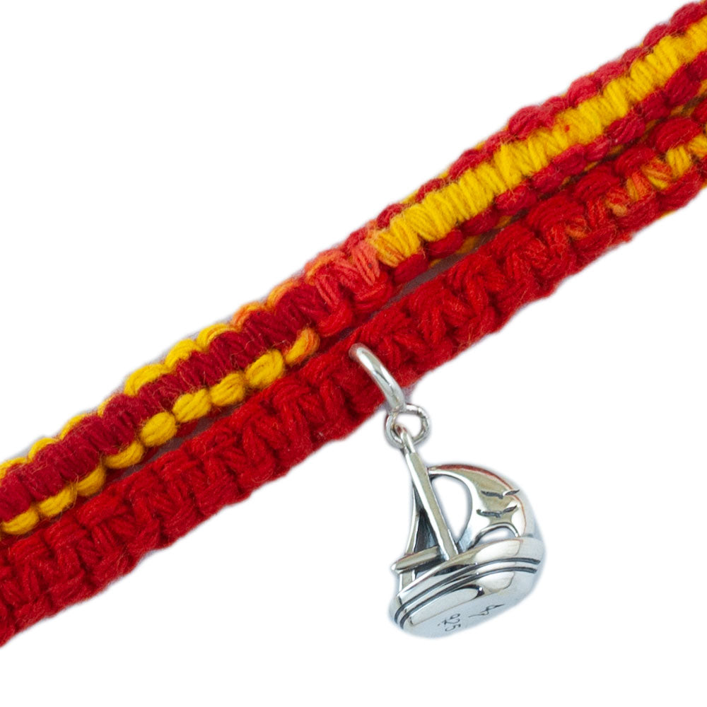 Safe Harbour Sailboat Silver Charm Moli Rakhi Bracelet