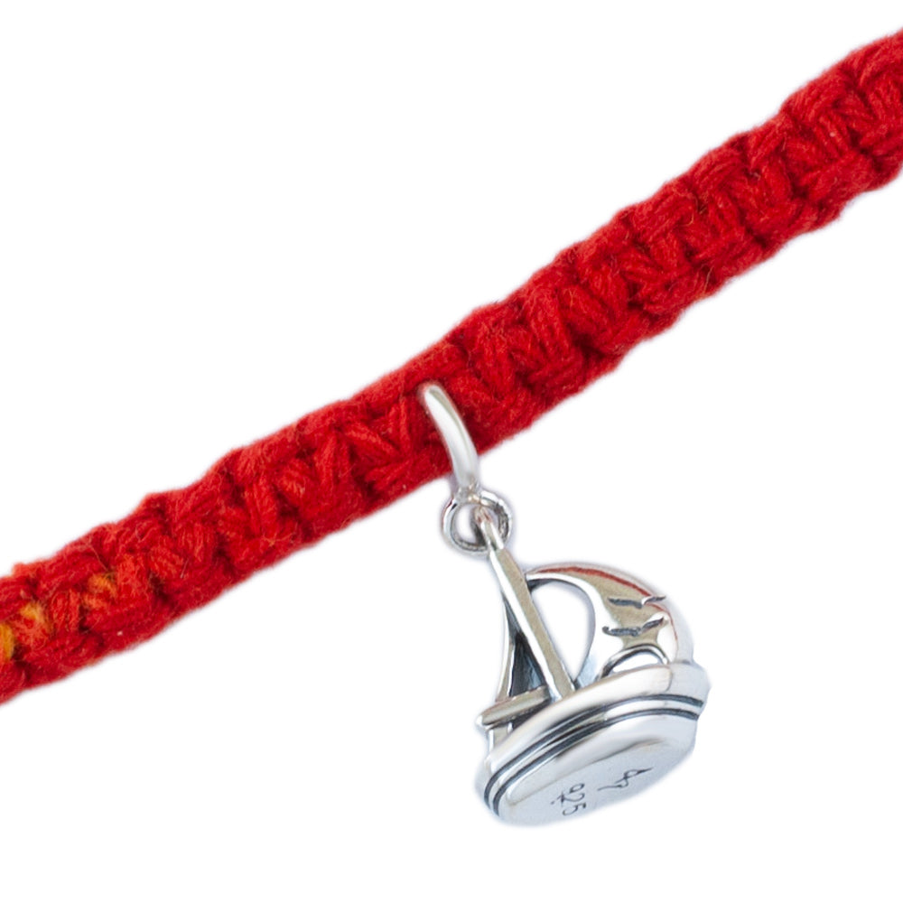Safe Harbour Sailboat Silver Charm Moli Rakhi Bracelet