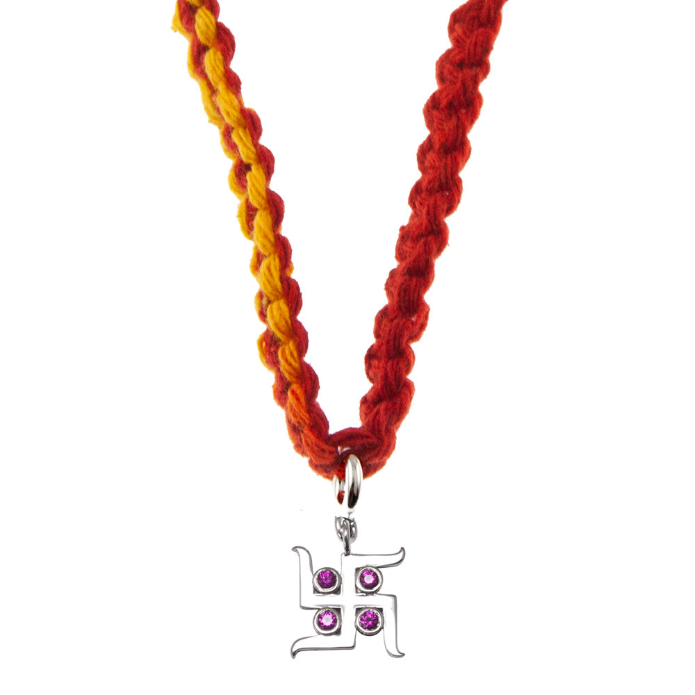 Svasti Silver Charm Lumba Rakhi Bracelet