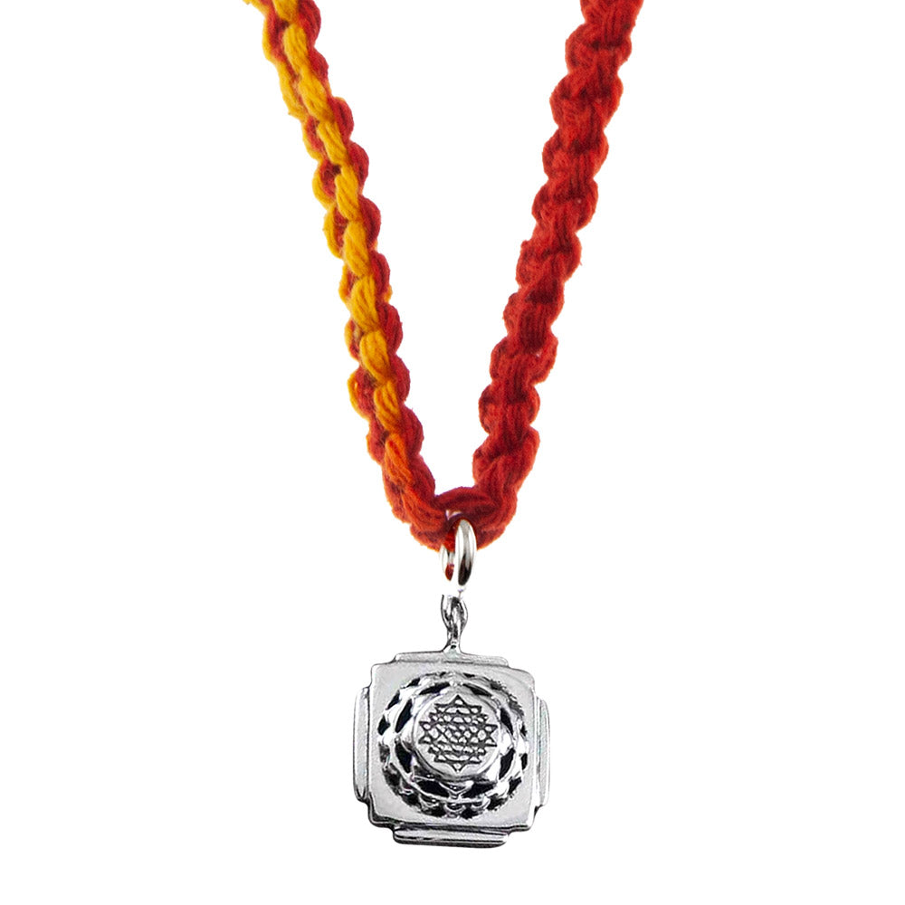 Shri Yantra Silver Charm Lumba Rakhi Bracelet