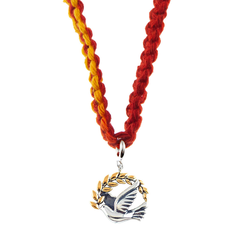 Peace Dove Silver Charm Lumba Rakhi Bracelet