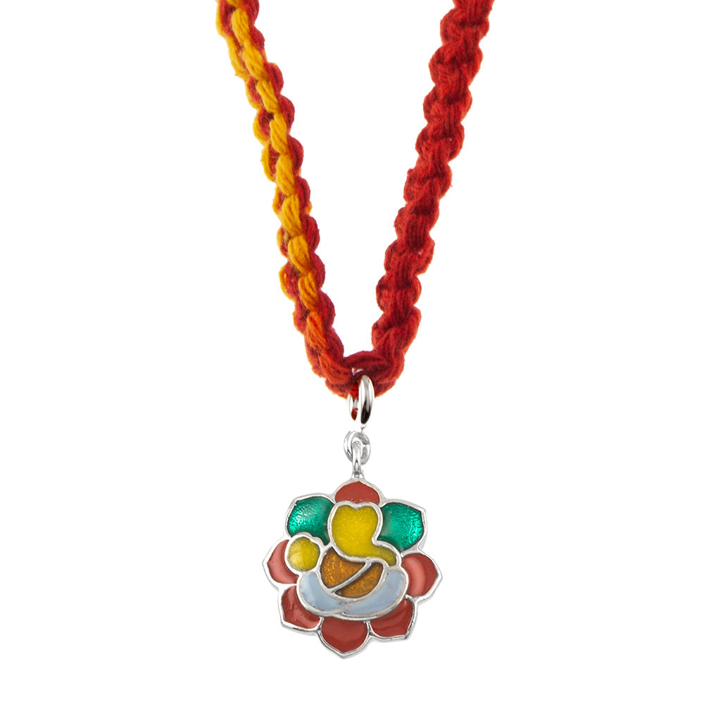 Rangoli Ganesha Silver Charm Lumba Rakhi Bracelet