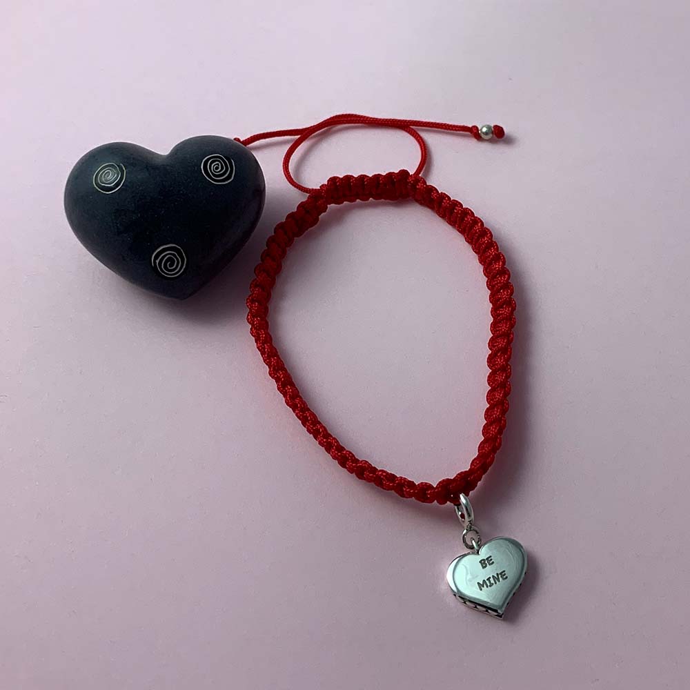 Be Mine Silver Charm with Simply Charming Friendship Charmholder Bracelet