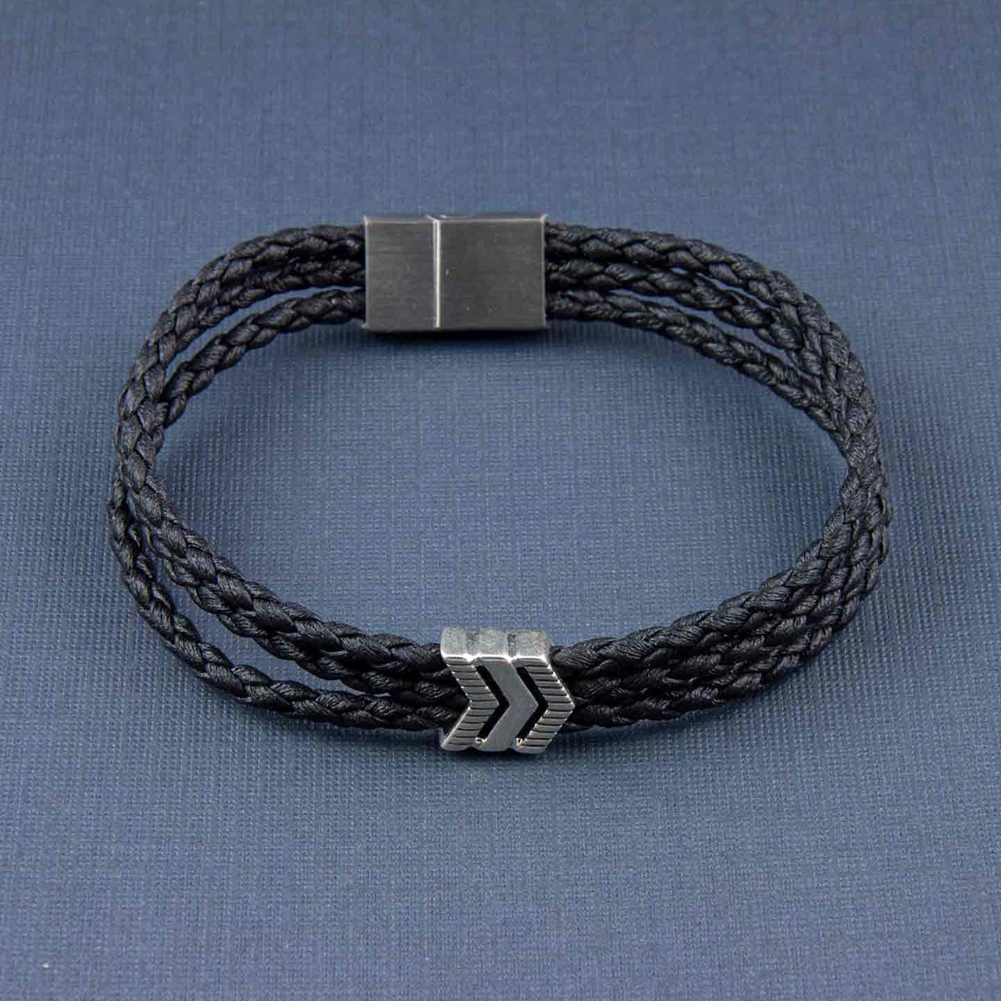 Create Your own Path Story Bead with Triple Layer Faux Leather Magnetic Clasp Bracelet