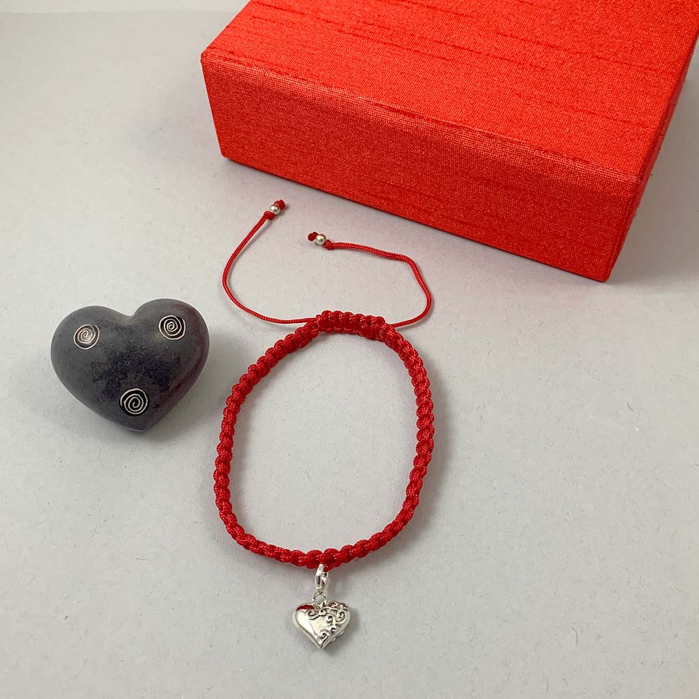 Dil Se Heart Silver Charm with Simply Charming Friendship Charmholder Bracelet