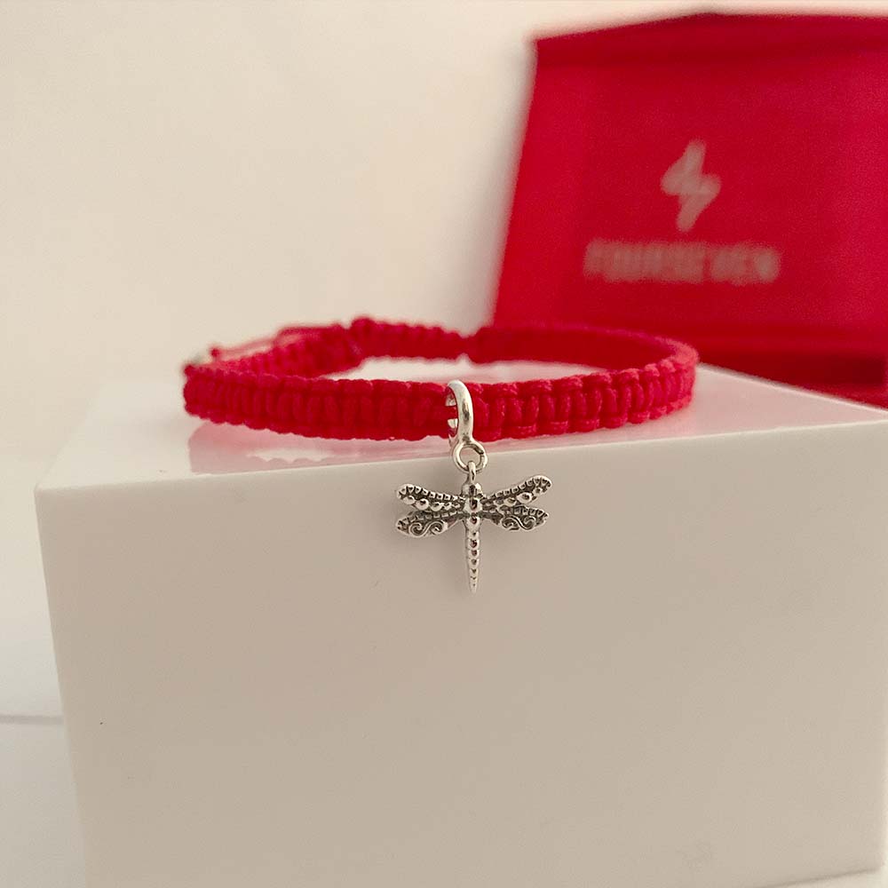 Dragonfly Silver Charm with Simply Charming Friendship Charmholder Bracelet