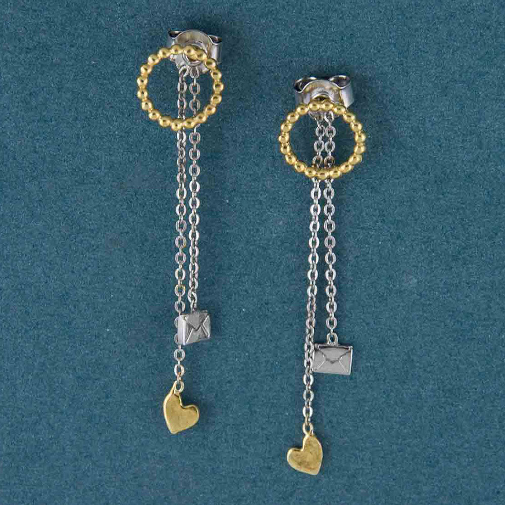 Eternity Two-tone Versatile Love Letter Silver Earrings