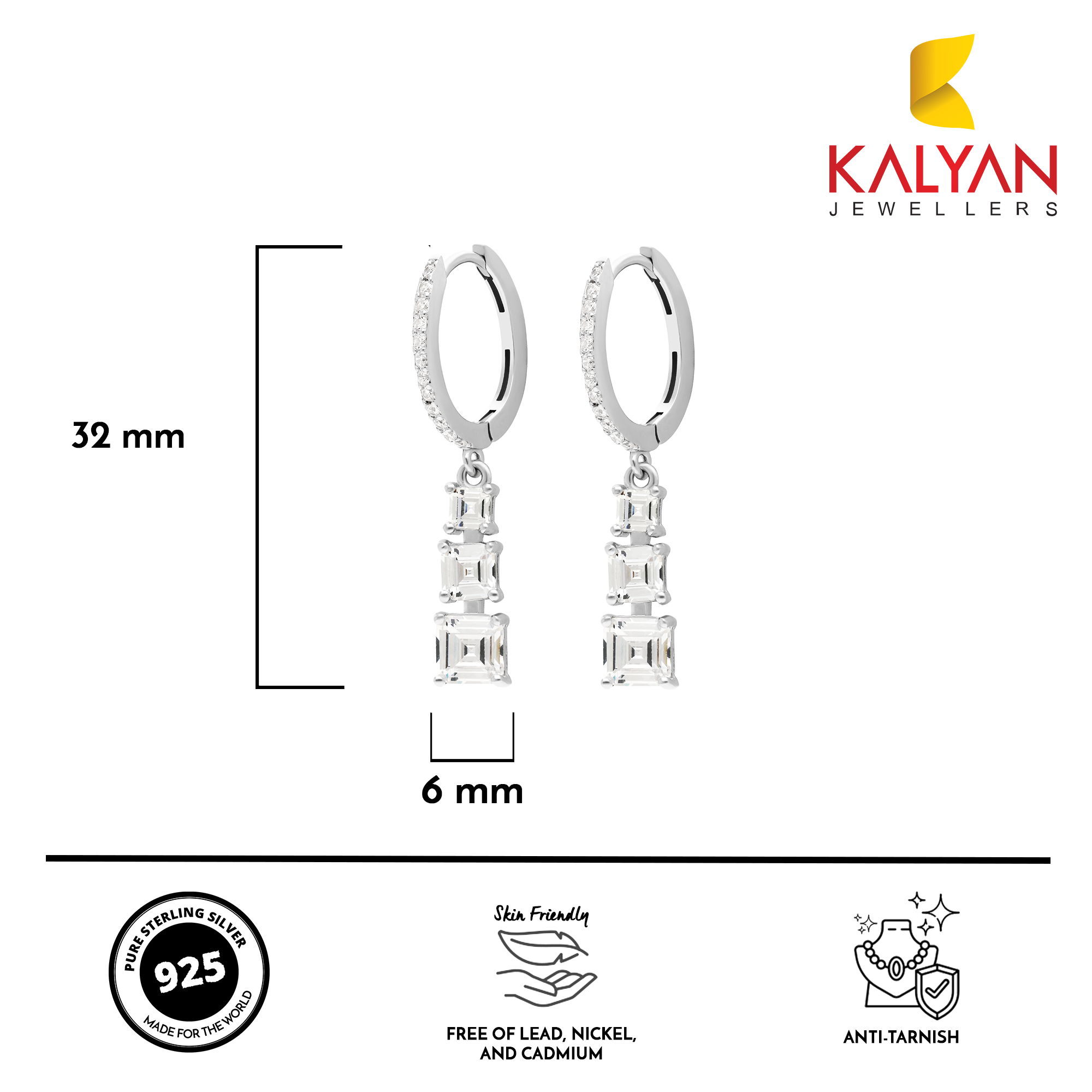 Sparkling Colours CZ Stud Silver Earrings
