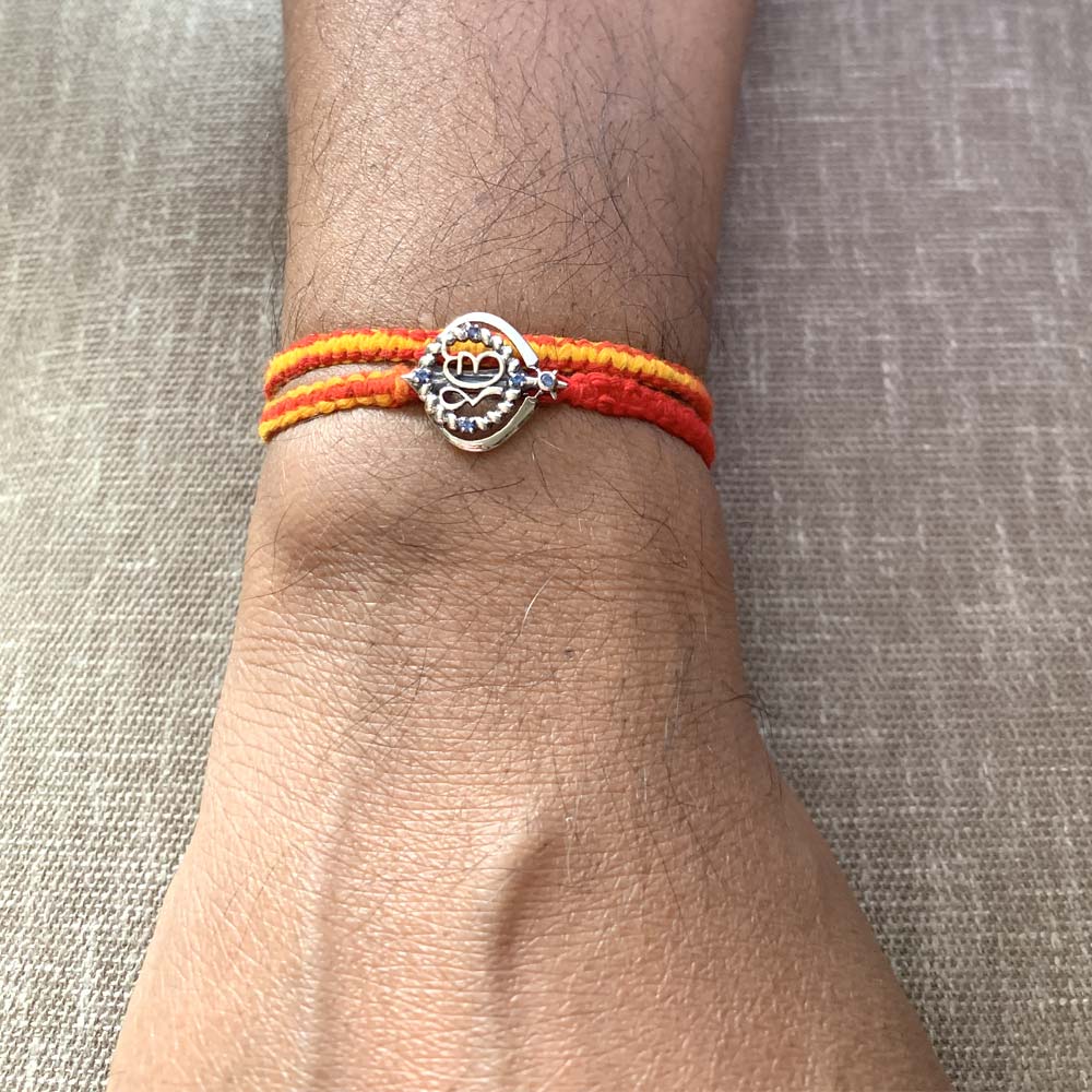 Ek Onkar Khanda Silver Brooch Moli Rakhi Bracelet