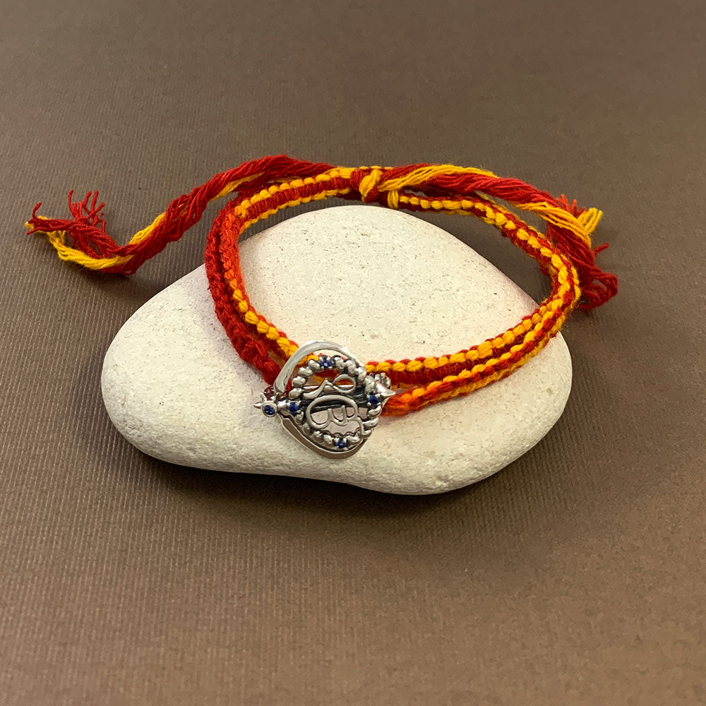 Ek Onkar Khanda Silver Brooch Moli Rakhi Bracelet