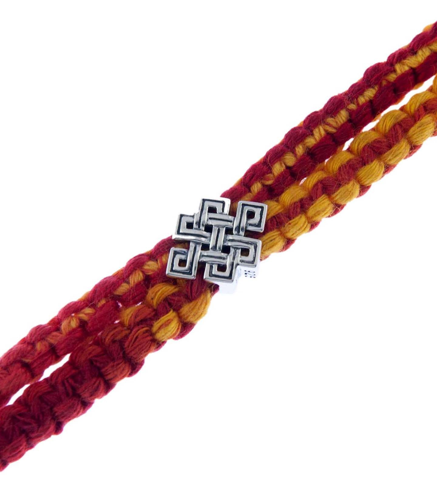 Eternity Knot Silver Story Bead Wrap Moli Rakhi Bracelet
