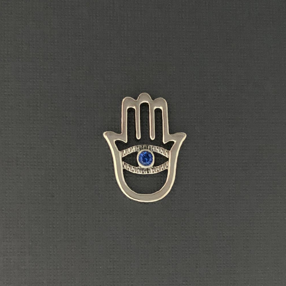 Evil Eye Hamsa Silver Floating Pendant