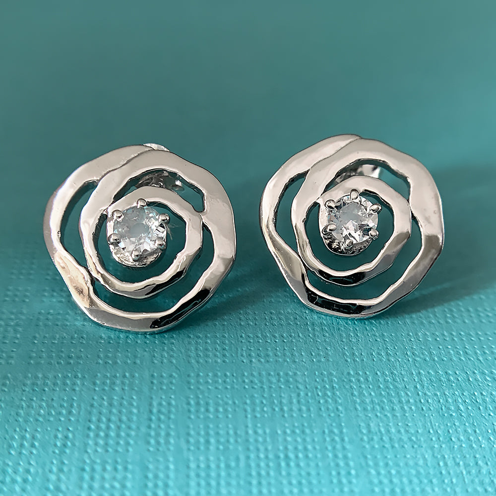 Natural Rhythm Gemstone Silver Earrings in Crystal Quartz