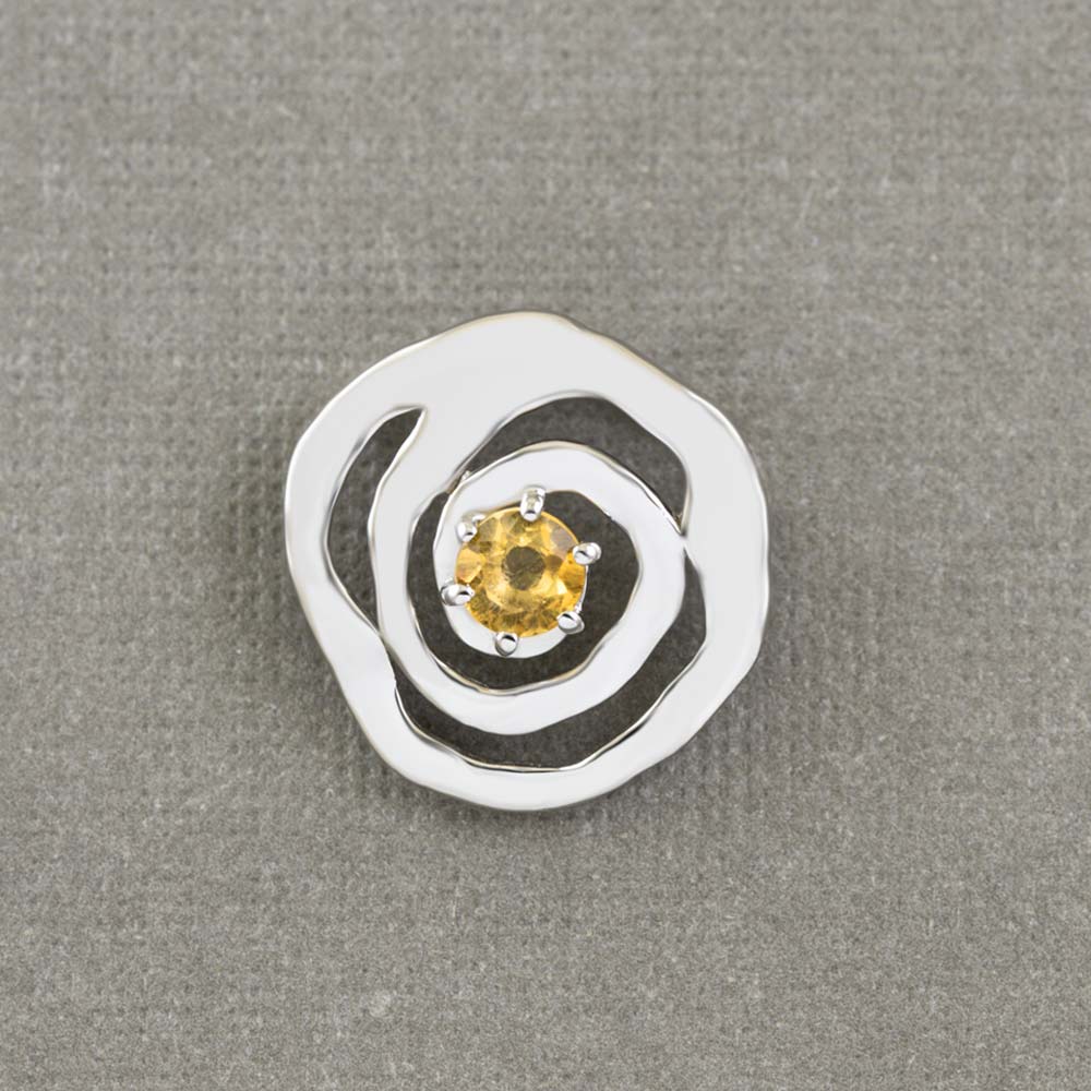 Citrine Gemstone Sterling Silver Pendant for Women | FOURSEVEN