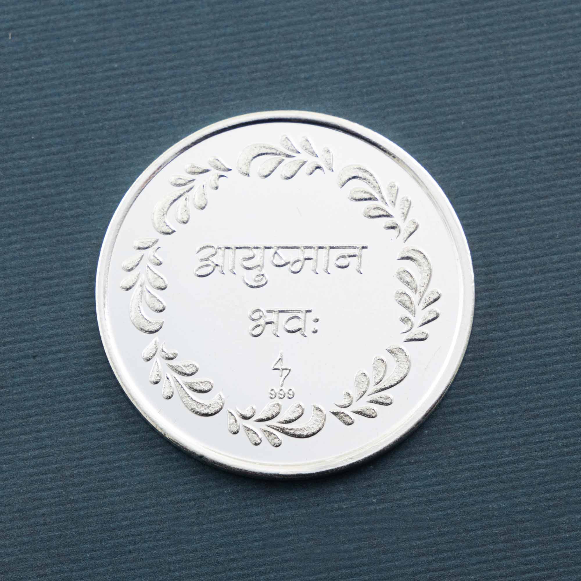 Ayushmaan Bhava Pure 999 Silver Coin-10 Gram