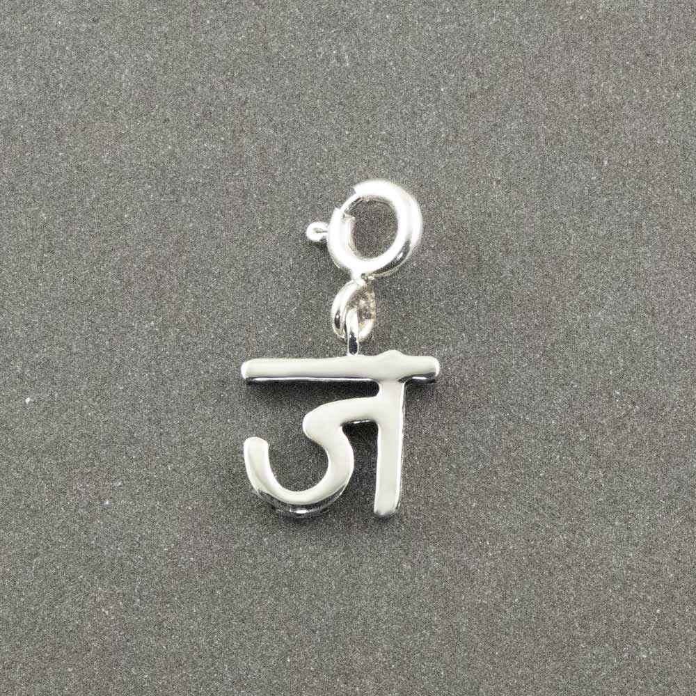 Choose Your Hindi Alphabet Silver Charm