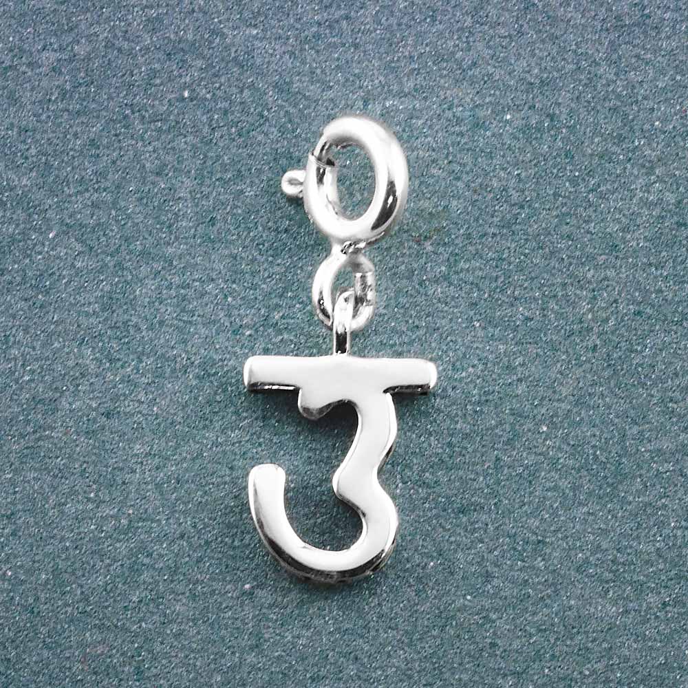 Choose Your Hindi Alphabet Silver Charm