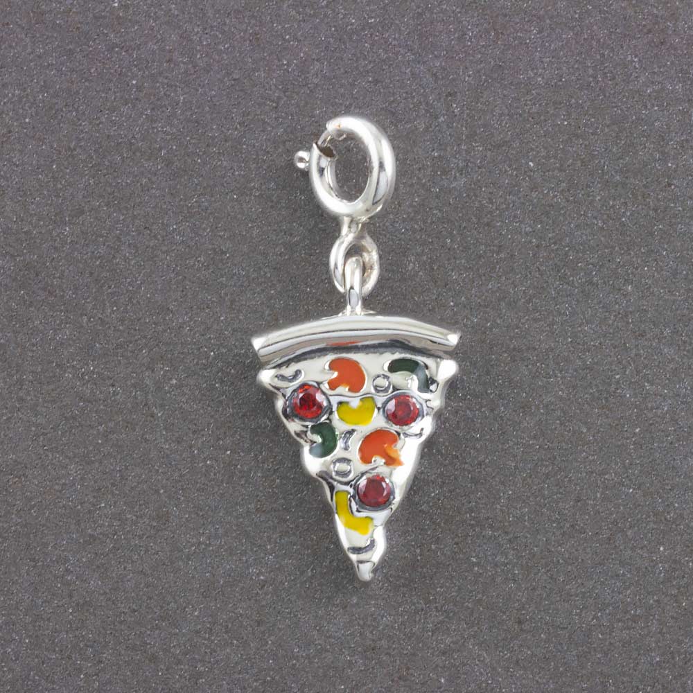 Pizza Slice Silver Charm