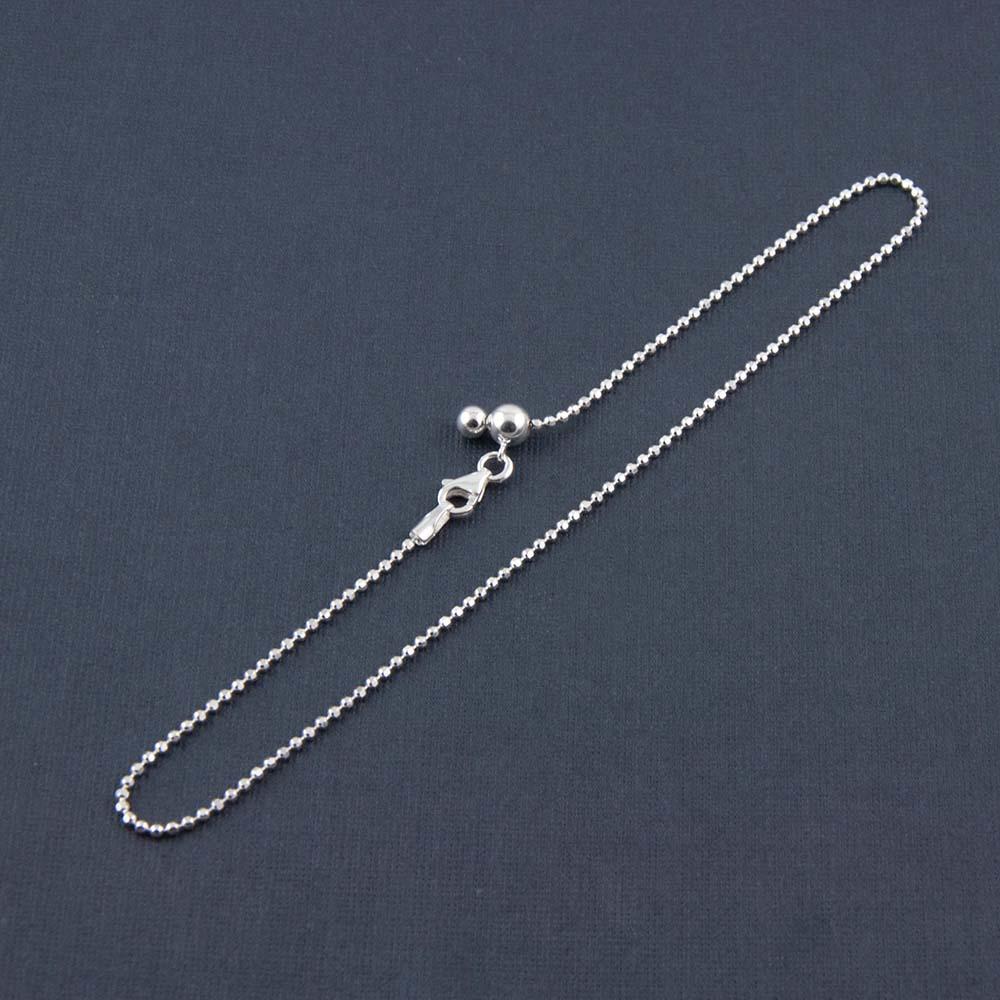 Fourseven Adjustable Silver Shimmering Bead Slider Anklet BOLD A-80-SI-S Base-Image