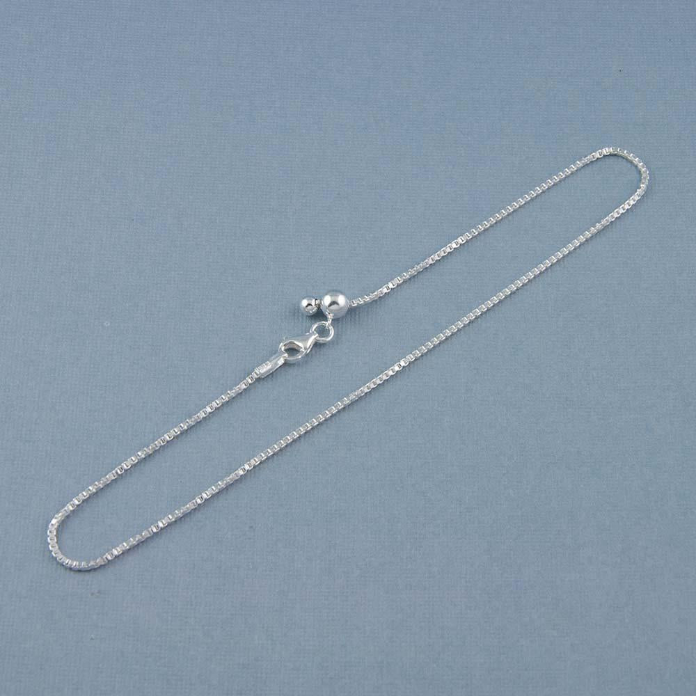 Fourseven Adjustable Silver Venetian Slider Anklet MEDIUM A-77-SI-S Base-Image