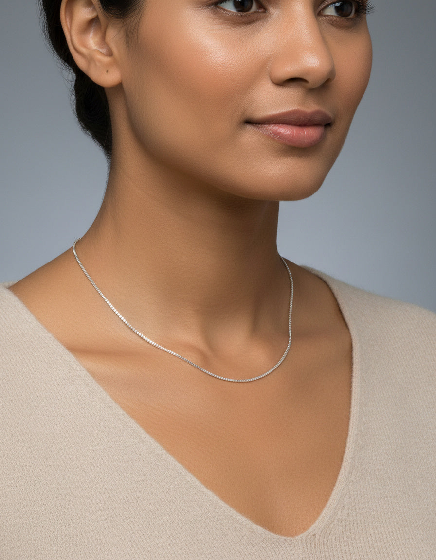 Adjustable Silver Venetian Slider Chain