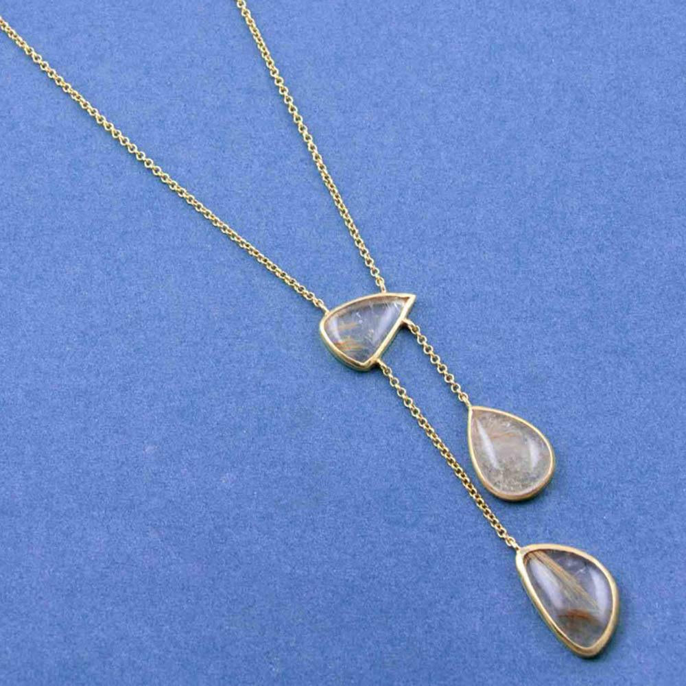 Fourseven Araiya Lariat Necklace in Gold with Rutile Quartz N-288-AL-G Base-Image