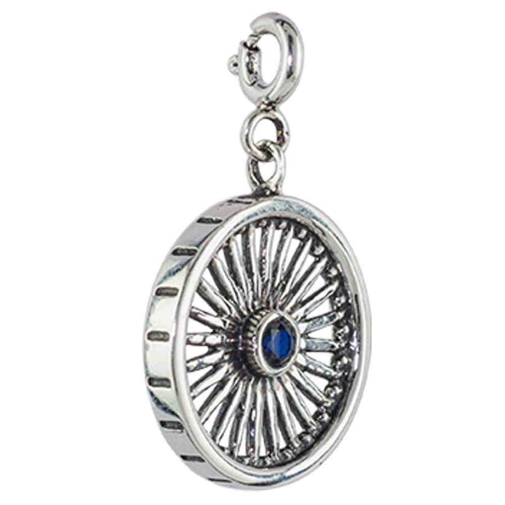 Fourseven Ashok Chakra Wheel of Progress Charm C-341-PL-S White-BG-Image