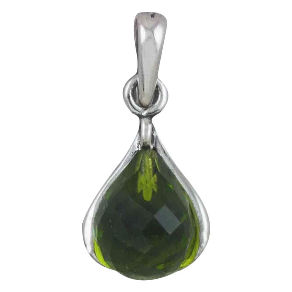 Fourseven August Birthstone Pendant with Peridot N-223-SI-S White-BG-Image