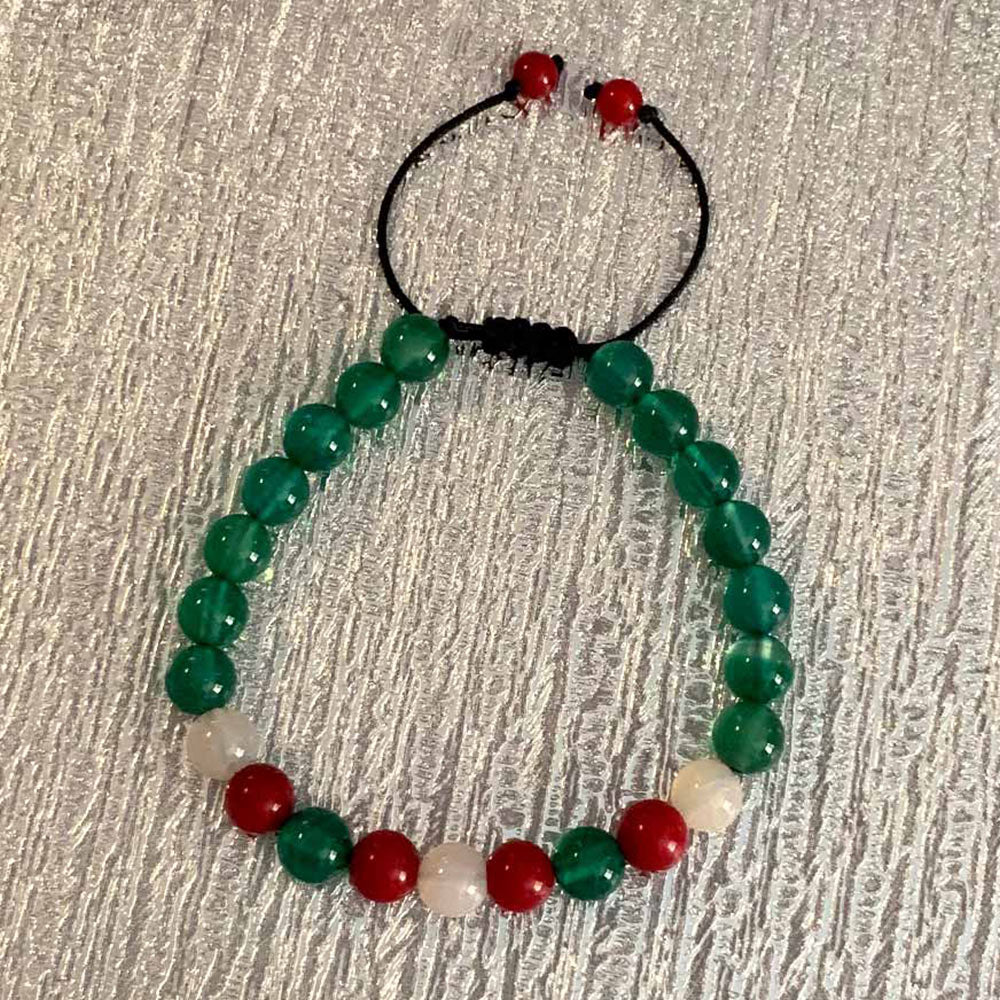 Colors of Christmas Adjustable Bead Bracelet-Small-to-Medium