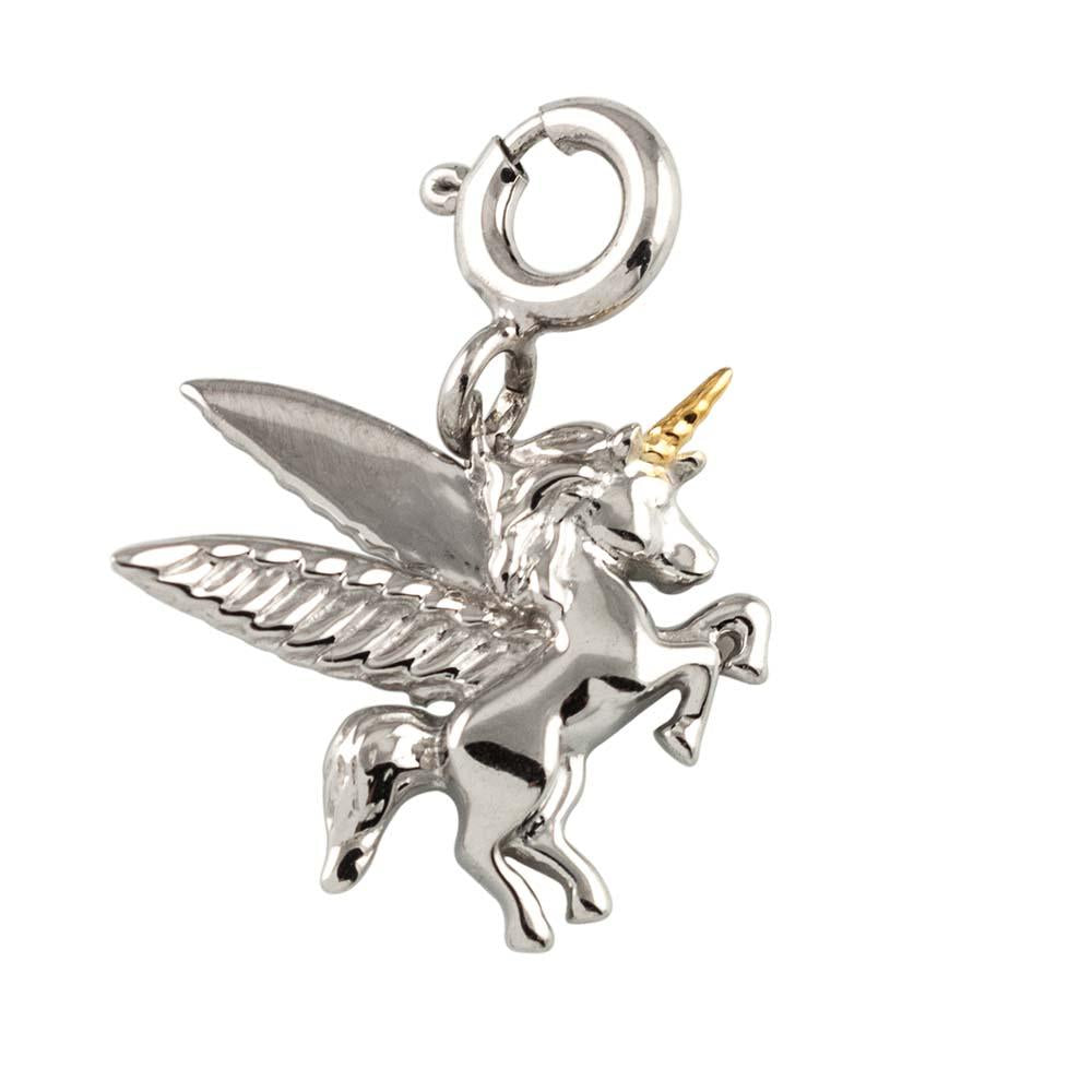 Fourseven Believe In Magic Unicorn Charm C-743-PL-SG White-BG-Image