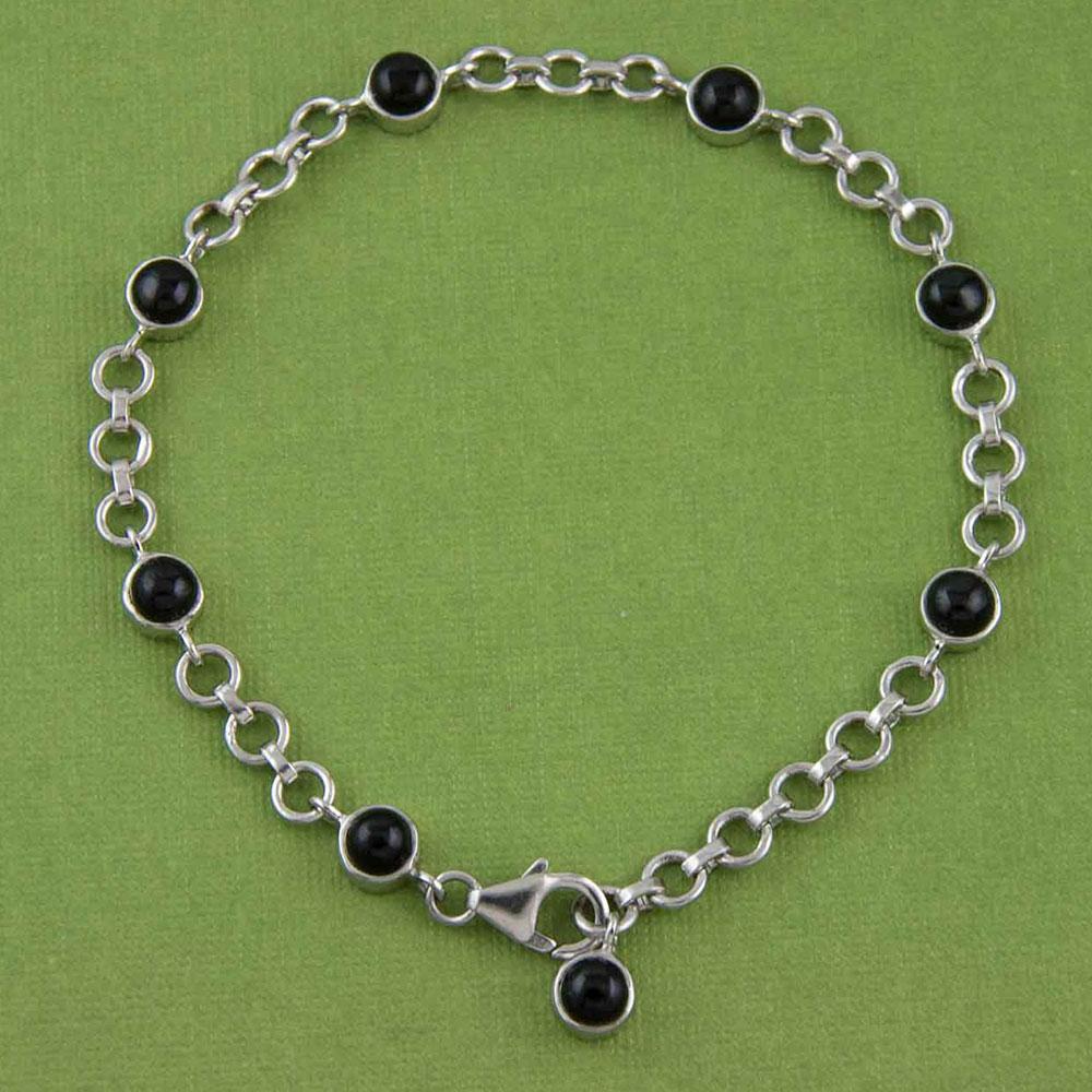 Fourseven Black Spinel Charmholder Bracelet-medium-to-large B-85-SI-BSP Base-Image