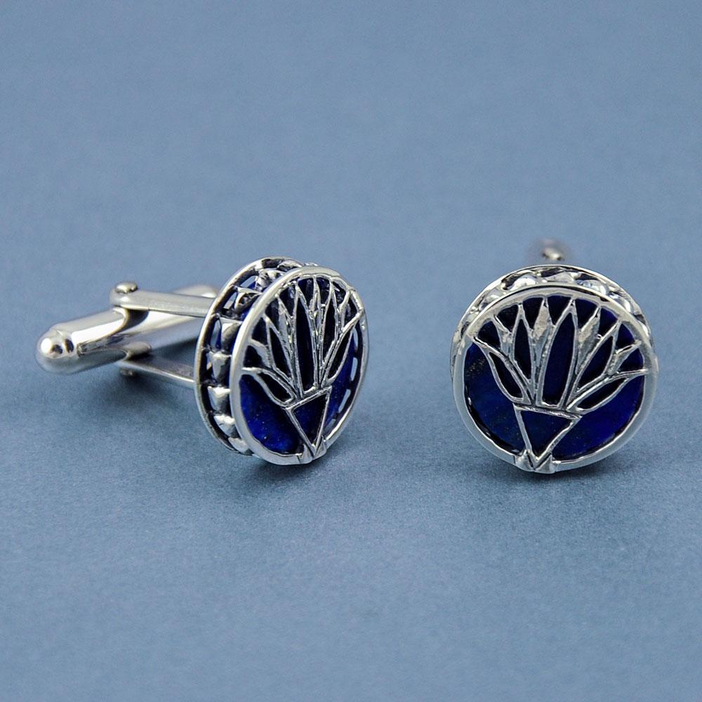 Fourseven Blue Lotus Cufflinks in Lapiz Lazuli CL-70-EA-S Base-Image
