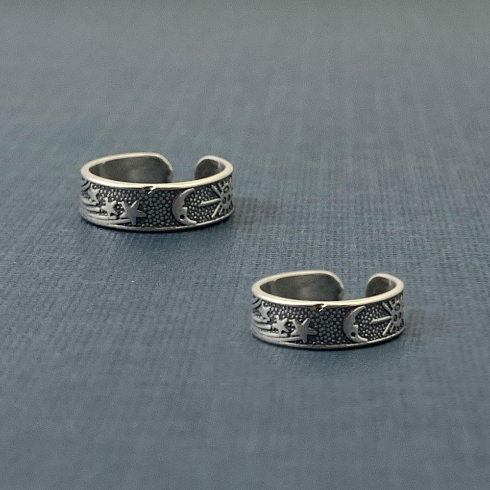 Fourseven Celestial Scenes Silver Toe Ring Set TR-0064-SP-S Base-Image
