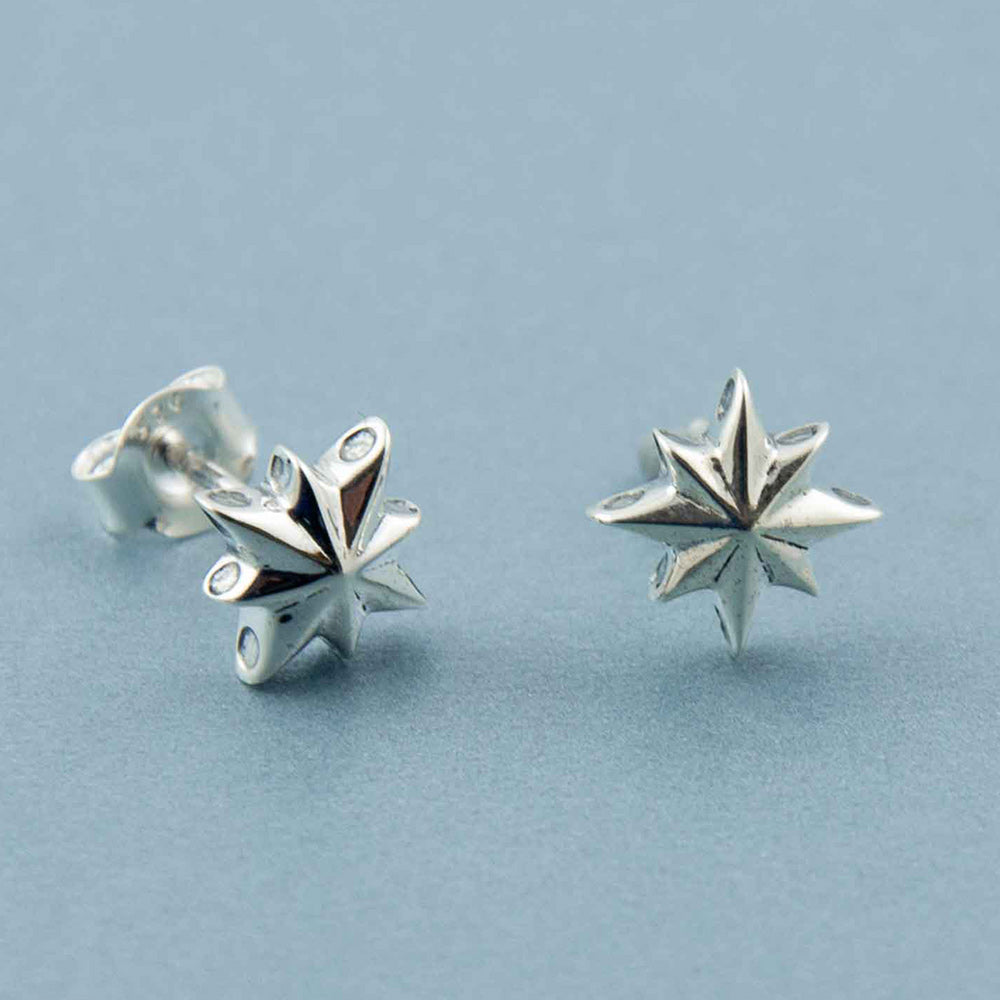 Super Star Silver Stud Earrings