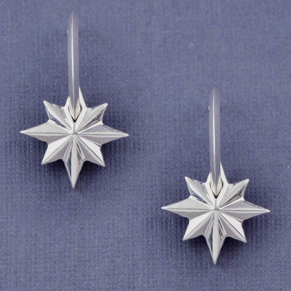 Super Star Half Hoop Silver Earrings