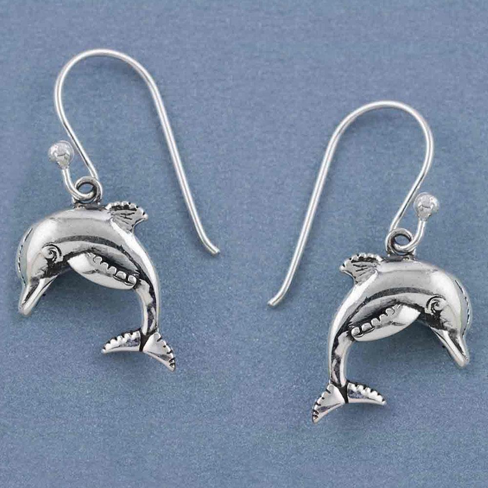 Fourseven Diving in the Distance Dolphin Dangler Earrings E-399-PL-S Base-Image
