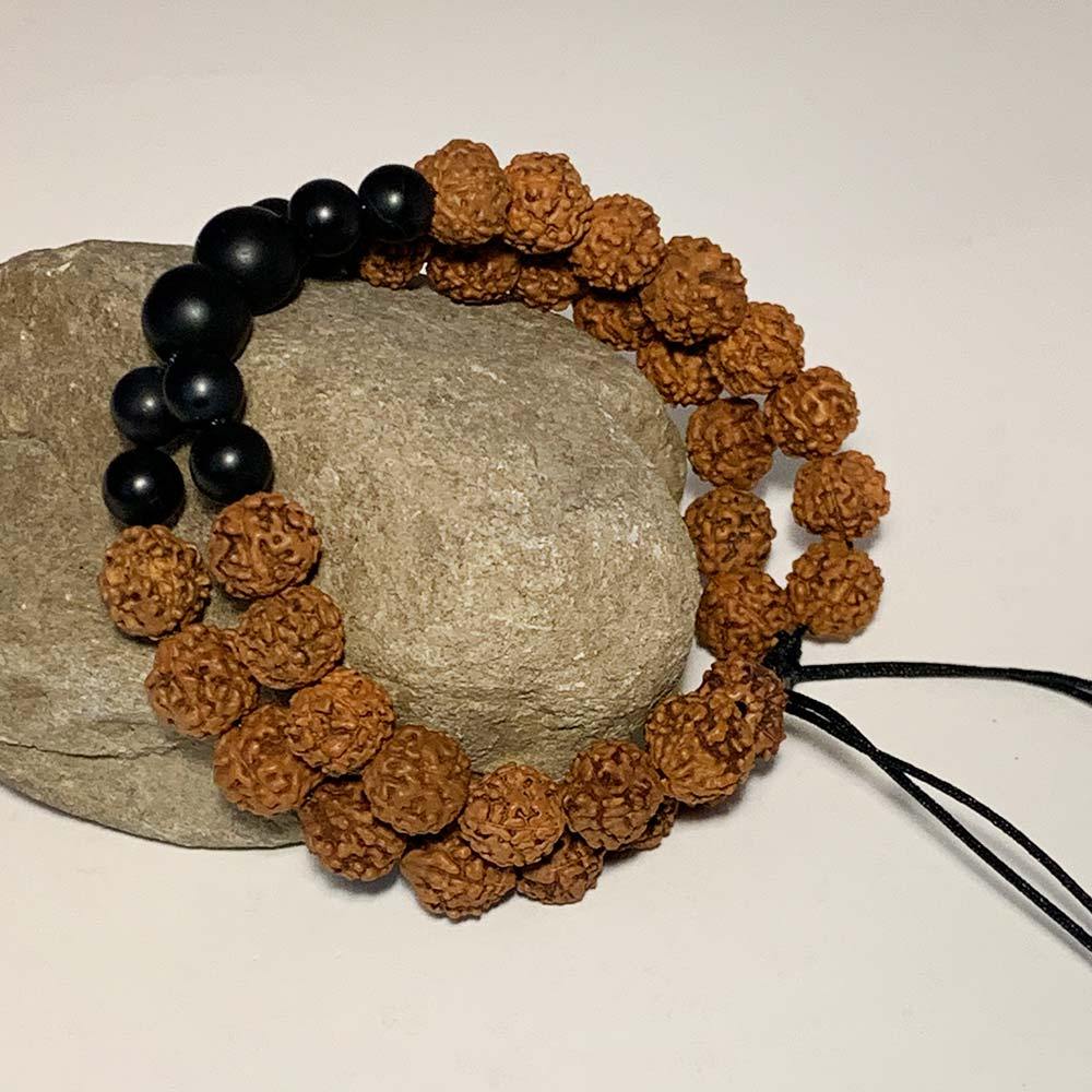 Fourseven Double Layer Rudraksh Rakhi Adjustable Bracelet B-127-SP-RUD base-image-1000x1000