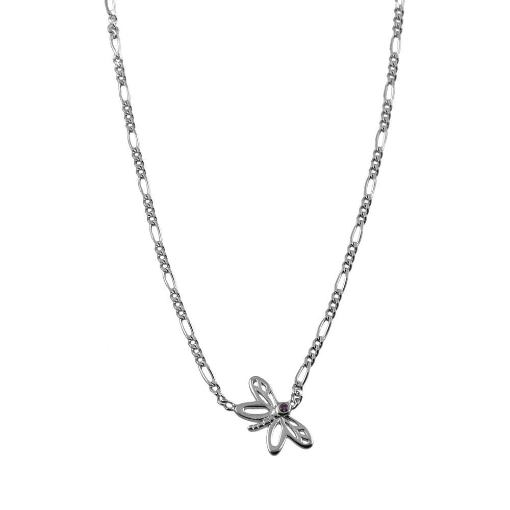 Fourseven Dreamy Dragonfly Necklace - 14-16 N-197-SI-S White-BG-Image